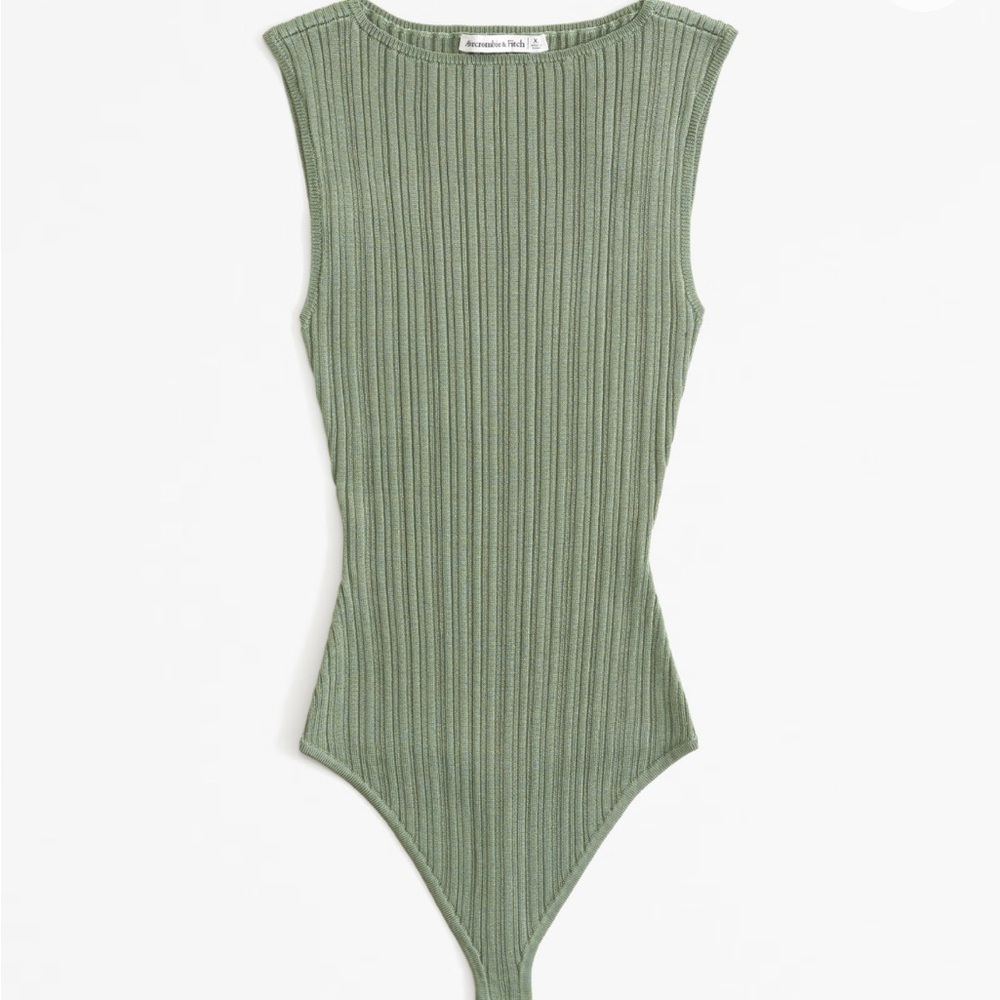 NWT Green Glossy Slash Bodysuit